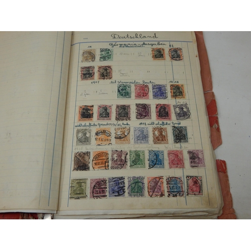 97 - German Collectors 1947 Folder of World Stamps on sheets: Huge catalogue value, sorting will reward