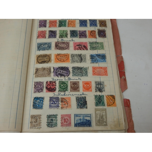 97 - German Collectors 1947 Folder of World Stamps on sheets: Huge catalogue value, sorting will reward