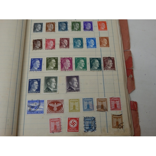 97 - German Collectors 1947 Folder of World Stamps on sheets: Huge catalogue value, sorting will reward