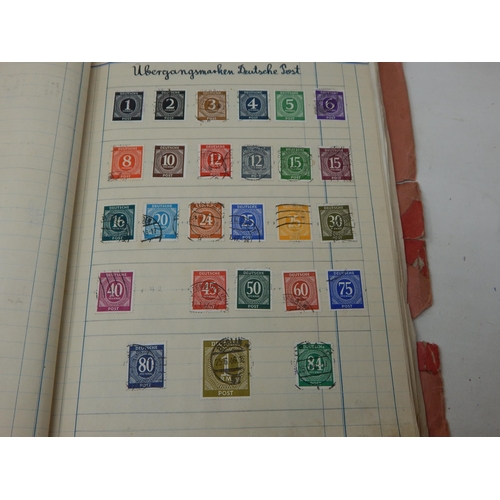 97 - German Collectors 1947 Folder of World Stamps on sheets: Huge catalogue value, sorting will reward