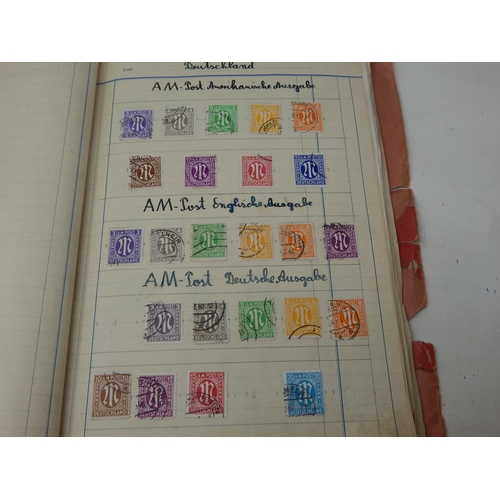 97 - German Collectors 1947 Folder of World Stamps on sheets: Huge catalogue value, sorting will reward