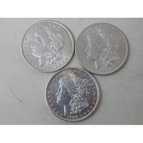 90 - USA Silver Morgan Dollars 1884-O, 1890, 1904, generally Very Fine to Extremely Fine