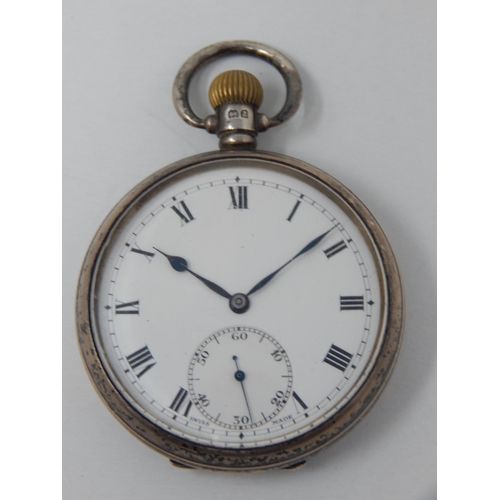 146 - Gentleman's Silver Top Wind Pocket Watch with Subsidiary Seconds Dial