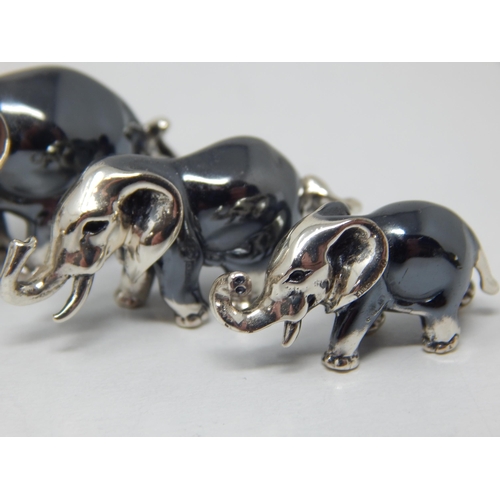 148 - A Set of Three Graduated Hallmarked Silver Elephants: Largest 4cm wide