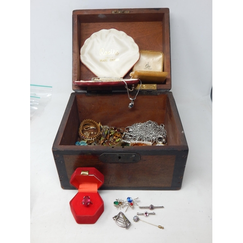 152 - A Quantity of Costume Jewellery & Silver  Including Hallmarked Silver Ring, Silver Harp Brooch, Silv... 