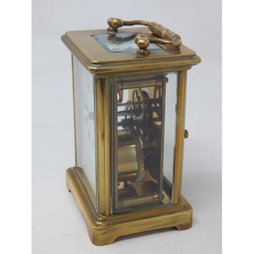 153 - 8 Day Key Wind Brass Carriage Clock with open top Escapement: Working when catalogued