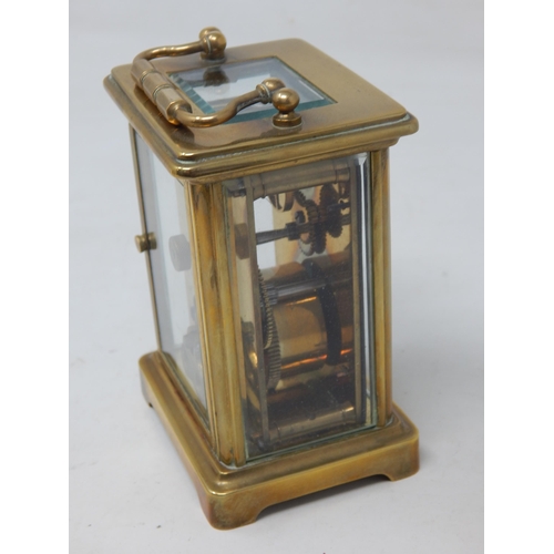 153 - 8 Day Key Wind Brass Carriage Clock with open top Escapement: Working when catalogued