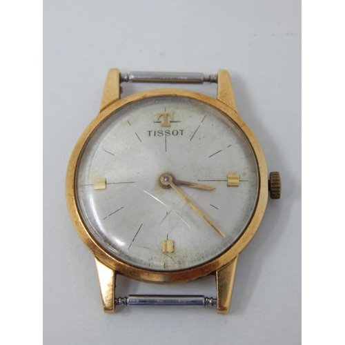 157 - 9ct Yellow Gold Ladies Tissot Manual Wind Wristwatch: Working when catalogued: Gross weight 9.3g