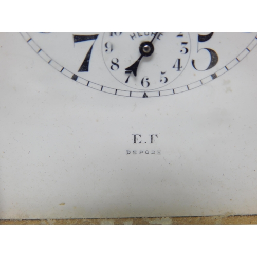 177 - French Brass Cased Carriage Clock with Alarm, The White Enamel Dial named E.F Depose with Subsidiary... 