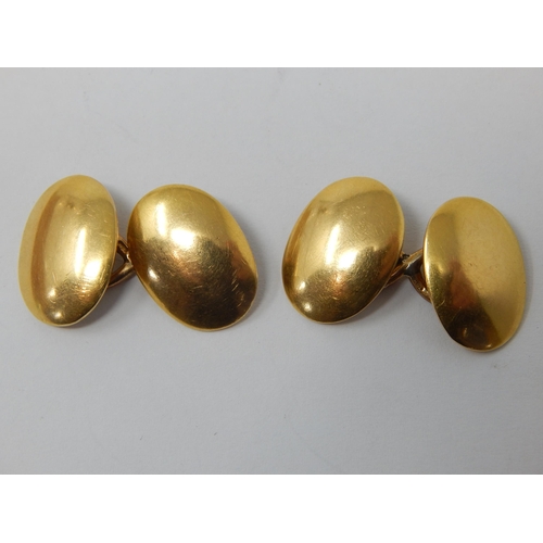 179 - A Pair of 18ct Yellow Gold Cufflinks (Not Personised) weight 8.43g