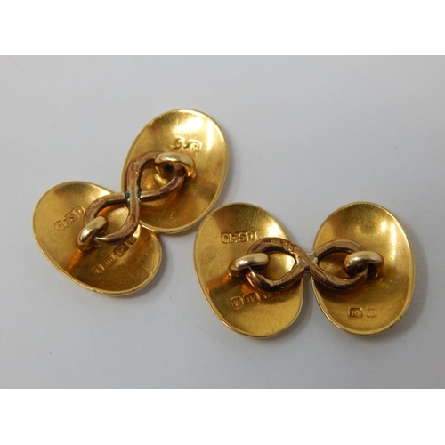 179 - A Pair of 18ct Yellow Gold Cufflinks (Not Personised) weight 8.43g