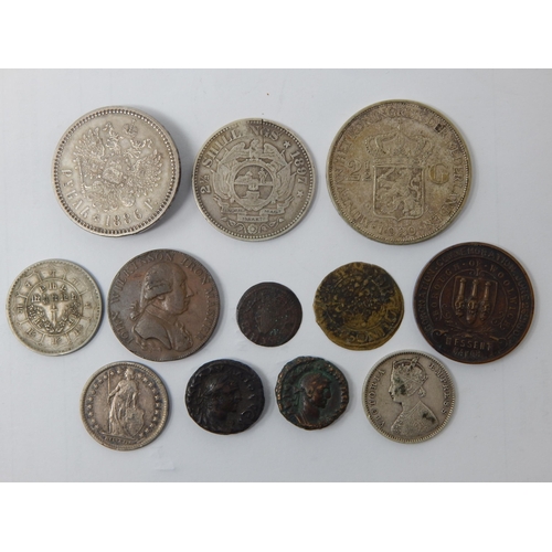 89 - Charles I Copper Farthing, Roman Coins, Silver Coinage, John Wilkinson Iron Master 1790 Token etc