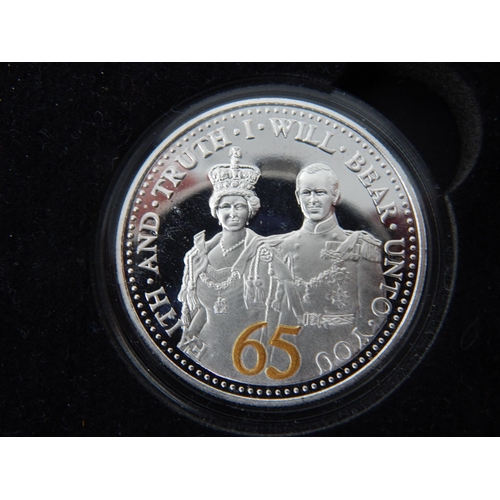 72 - Westminster Mint Set of 6 Isle of Man Crowns Commemorating  the 65th year of the reign of QEII in fi... 