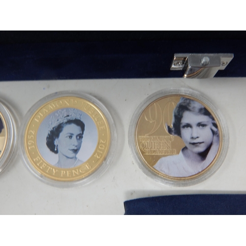 72 - Westminster Mint Set of 6 Isle of Man Crowns Commemorating  the 65th year of the reign of QEII in fi... 