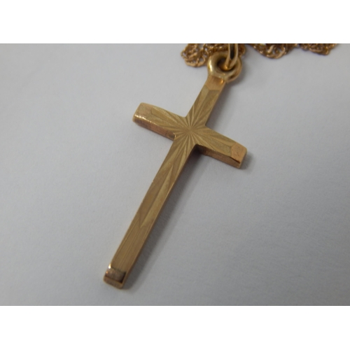 190 - 9ct Gold Cross on 9ct Gold Chain: Weight 1.98g