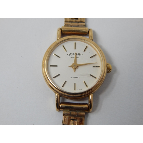 191 - 9ct Gold Ladies Rotary Wristwatch on 9ct Gold Strap: Gross weight 18.25g