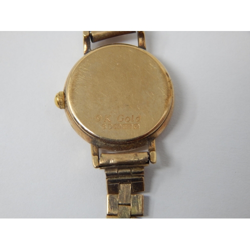 191 - 9ct Gold Ladies Rotary Wristwatch on 9ct Gold Strap: Gross weight 18.25g