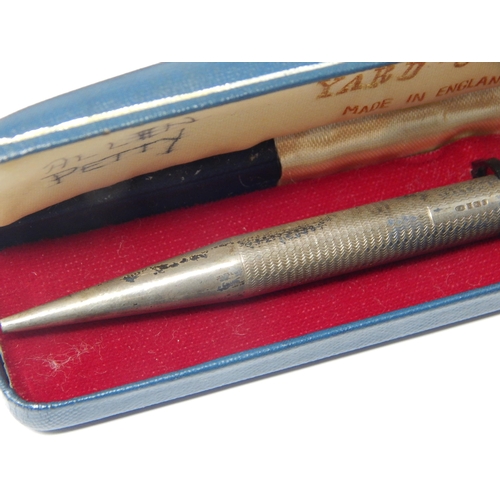 197 - 2 x Hallmarked Silver Yard O Led Propelling Pencils in original fitted cases.