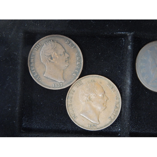 64B - A Tray containing a quantity of coins including: George I Half Penny 1720, George II Silver Shilling... 