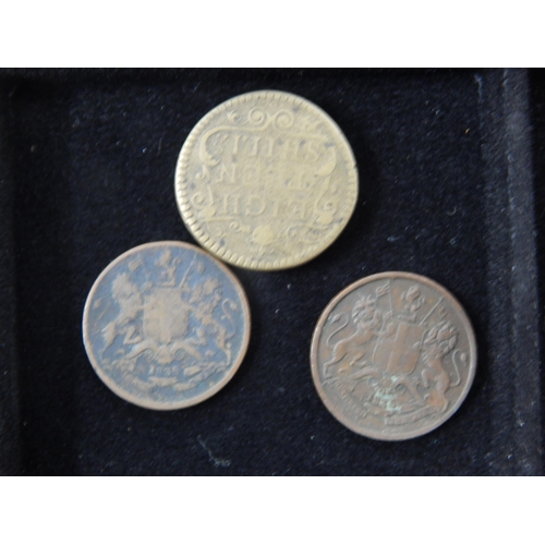 64B - A Tray containing a quantity of coins including: George I Half Penny 1720, George II Silver Shilling... 