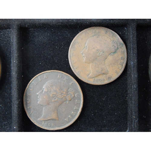 64B - A Tray containing a quantity of coins including: George I Half Penny 1720, George II Silver Shilling... 