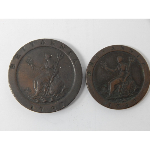 67 - George III Cartwheel Penny & Tuppence 1797 (v.f)