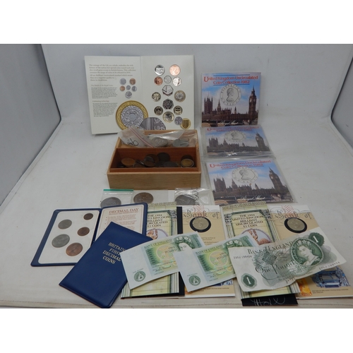 64D - A Quantity of GB Coinage, Uncirculated Year Sets, QEII 1953 Coronation Sets, Banknotes etc (lot)