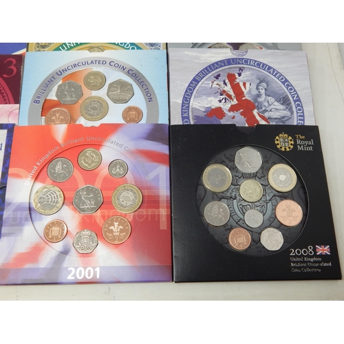 64F - 28 x Royal Mint Brilliant Uncirculated Annual Coin Sets 1988-2008