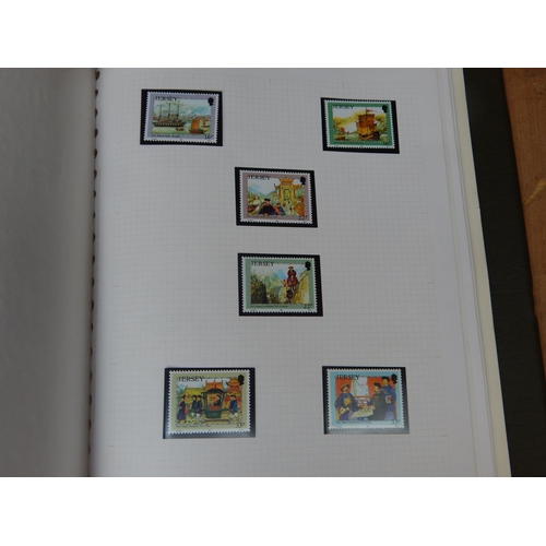 29 - Collection of modern Jersey stamps all in Mint condition housed in green collectors album twinned wi... 