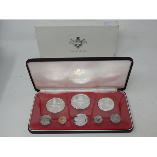 64J - 1974 Cayman Islands Silver Proof Coin Set In Original Box. 4 Coins Are Silver. Coins Are Sealed In O... 