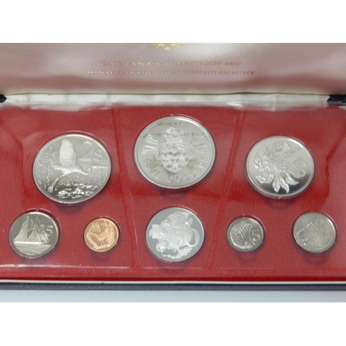 64J - 1974 Cayman Islands Silver Proof Coin Set In Original Box. 4 Coins Are Silver. Coins Are Sealed In O... 