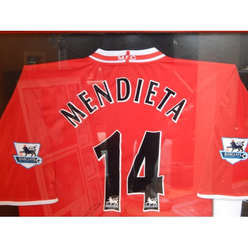 449 - Middlesborough Football Club: Gaizka Mendieta No 14 Signed Football Shirt, July 2006: Framed & Glaze... 