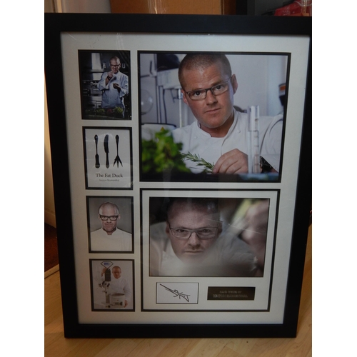 450 - The Fat Duck: Heston Blumenthal Signed Montage of  Photographs: Framed & Glazed Measuring 86cm x 67c... 