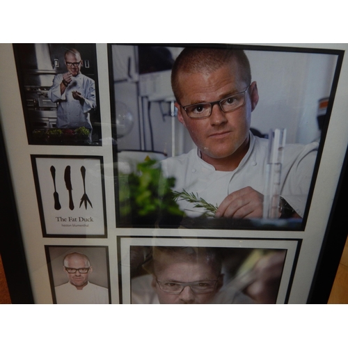 450 - The Fat Duck: Heston Blumenthal Signed Montage of  Photographs: Framed & Glazed Measuring 86cm x 67c... 