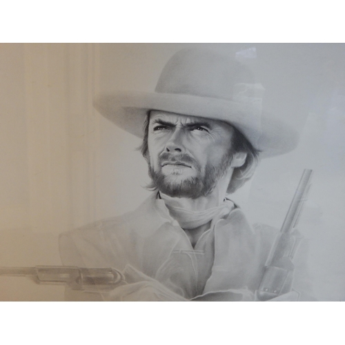 451 - Framed & Glazed Prints of John Wayne & Clint Eastwood together with further prints