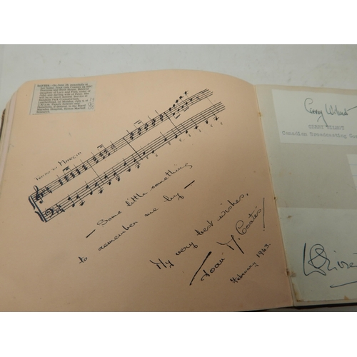 444 - A Vintage Autograph Book containing a collection of signatures including: Arthur Negus, Ray Allan, P... 