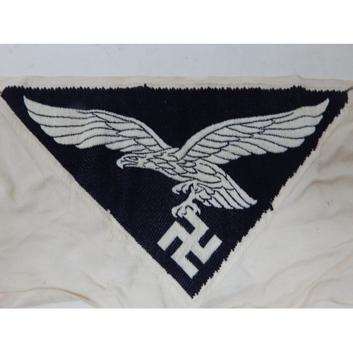 456 - WWII Large Luftwaffe Badge 12cm wide x 9cm high together with a vehicle pennant.