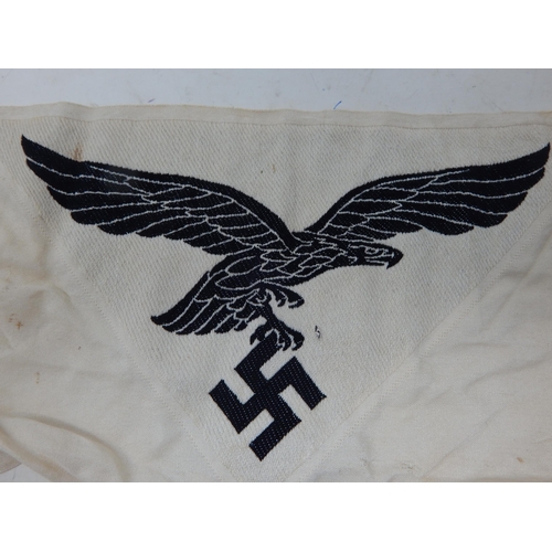 456 - WWII Large Luftwaffe Badge 12cm wide x 9cm high together with a vehicle pennant.