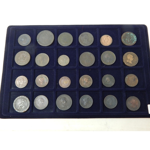 99G - A Tray Containing a Quantity of George III Coinage Including Cartwheel Pennies & Tuppences (24)