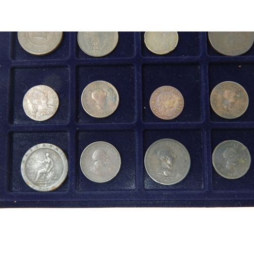 99G - A Tray Containing a Quantity of George III Coinage Including Cartwheel Pennies & Tuppences (24)