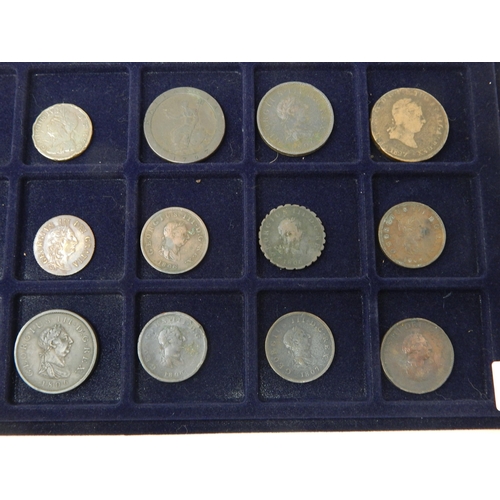 99G - A Tray Containing a Quantity of George III Coinage Including Cartwheel Pennies & Tuppences (24)