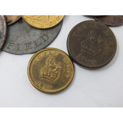 99P - A Quantity of Georgian & Victorian Coinage together with two George III Sovereign weights (lot)