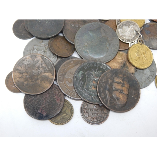 99P - A Quantity of Georgian & Victorian Coinage together with two George III Sovereign weights (lot)