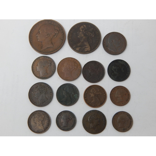 99Q - George III South Wales Farthing 1793, George IV Farthing 1822, William IV Farthing 1834, QV Isle of ... 