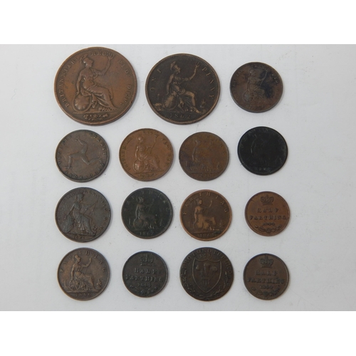 99Q - George III South Wales Farthing 1793, George IV Farthing 1822, William IV Farthing 1834, QV Isle of ... 