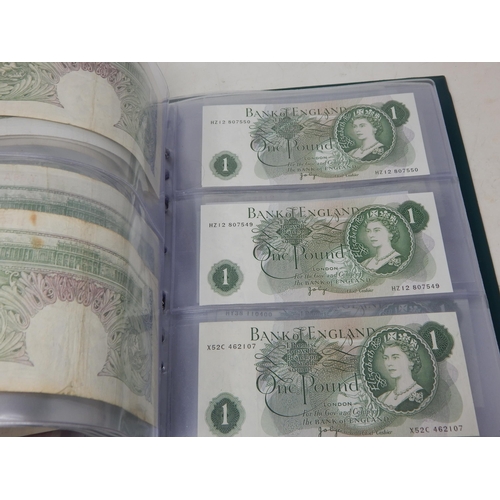 99R - An Album Containing a Large Amount of British Banknotes including £1 Notes (£120) £5 Notes (£15) £10... 