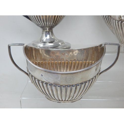 100A - Hallmarked Silver Matched Four Piece Tea & Coffee Service Comprising: Tea Pot, Coffee Pot, Twin Hand... 