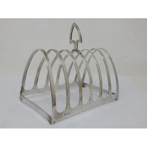 100D - Silver 6 Slice Toast Rack Hallmarked Birmingham 1920 by Henry Williamson: Weight 102g