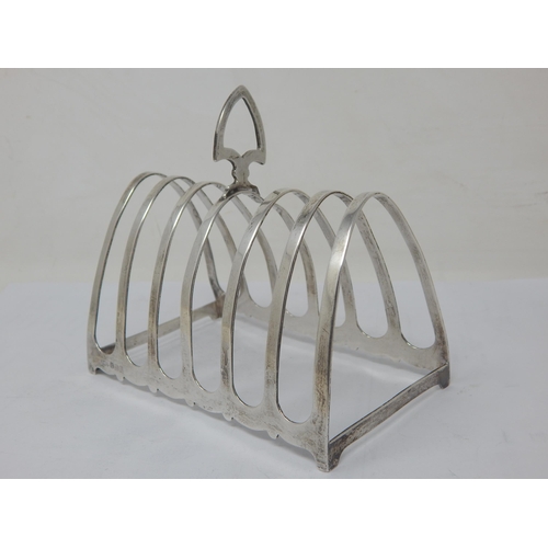 100D - Silver 6 Slice Toast Rack Hallmarked Birmingham 1920 by Henry Williamson: Weight 102g