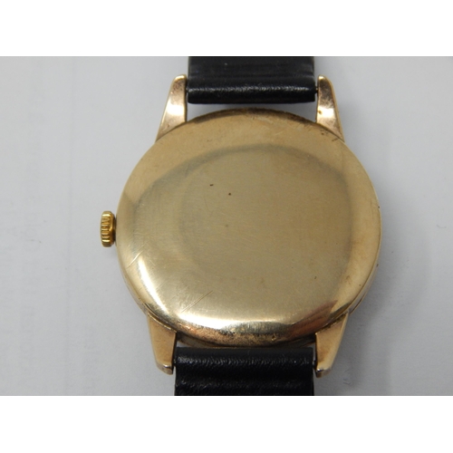 124A - Gentleman's 9ct Gold Rolex Precision Manual Wind Wristwatch c.1960's with Gold Baton Markers & Sweep... 